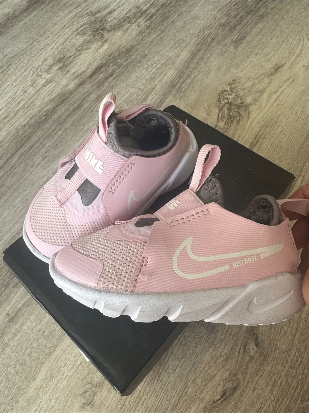 Nike Kids Pink Slip-On Sneakers with White Swoosh